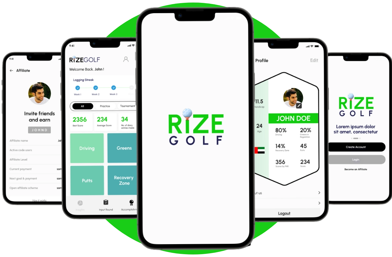 Golf App UI UX Design