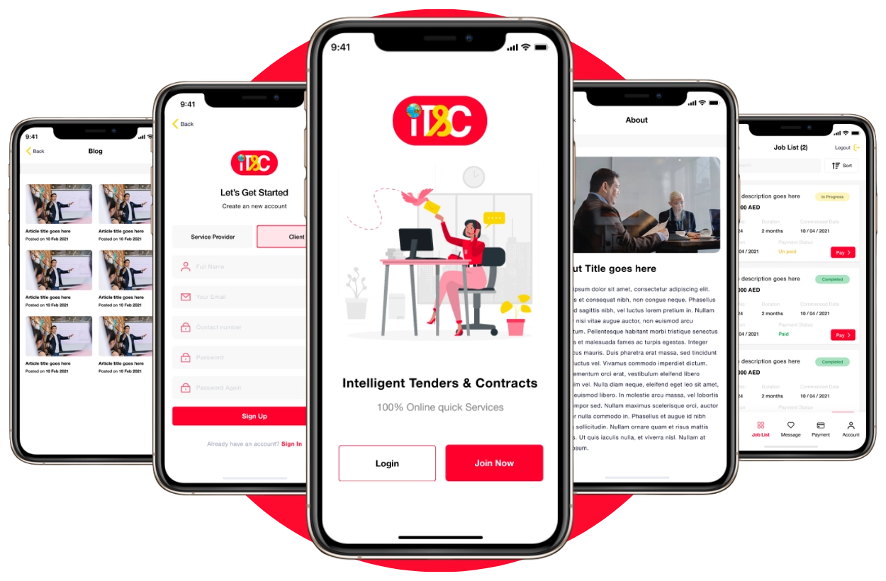 ITAC Mobile App UI UX Design