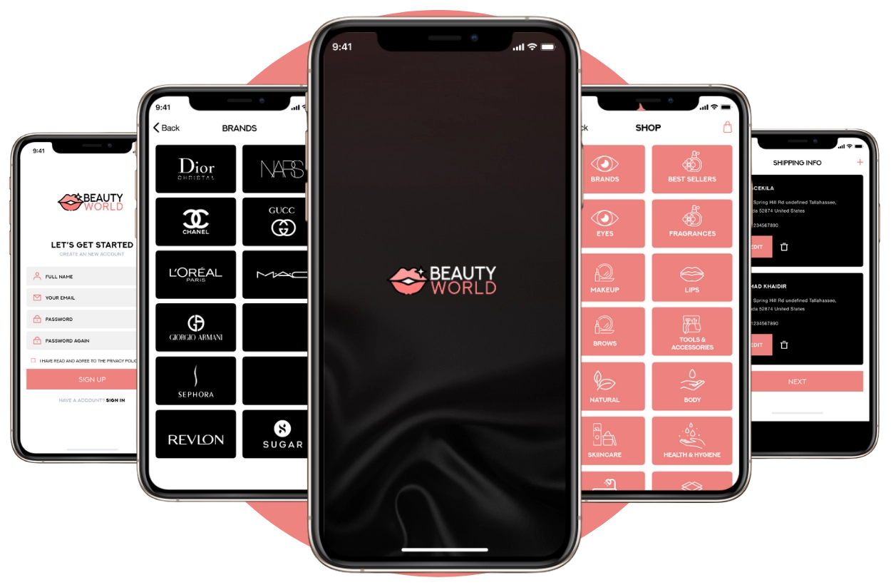 The Beauty World Mobile App Design